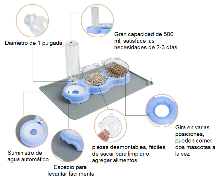 COMEDERO Y BEBEDERO AUTOMATICO MASCOTAS