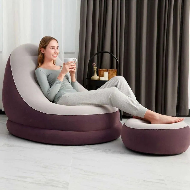 OFERTA 40%OFF SOLO HOY - SILLONES INFLABLES + SOPORTE PARA PIE y BOMBA DE REGALO