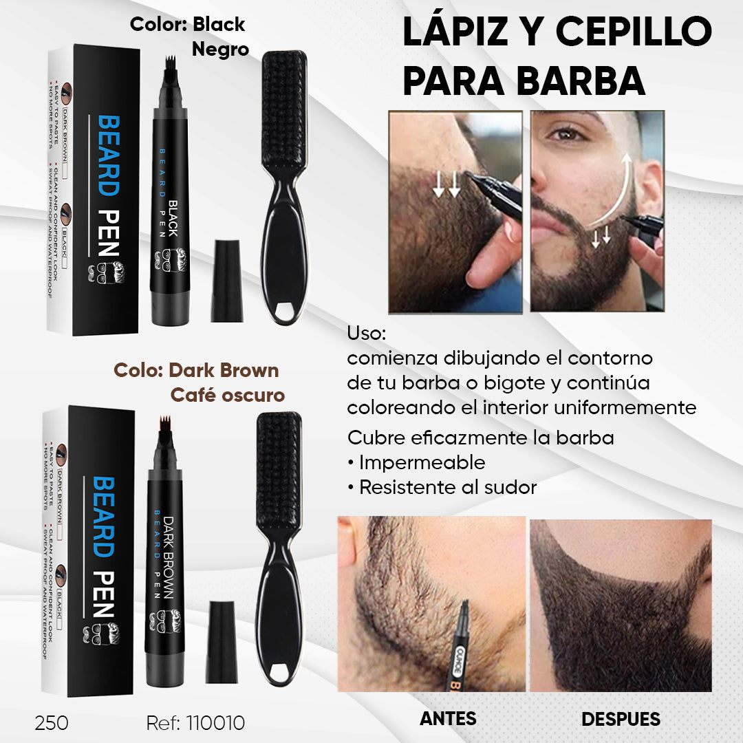 LAPIZ BARBA NEGRO - COMPRE 1 LLEVA 3 + 1 PEINE REGALO