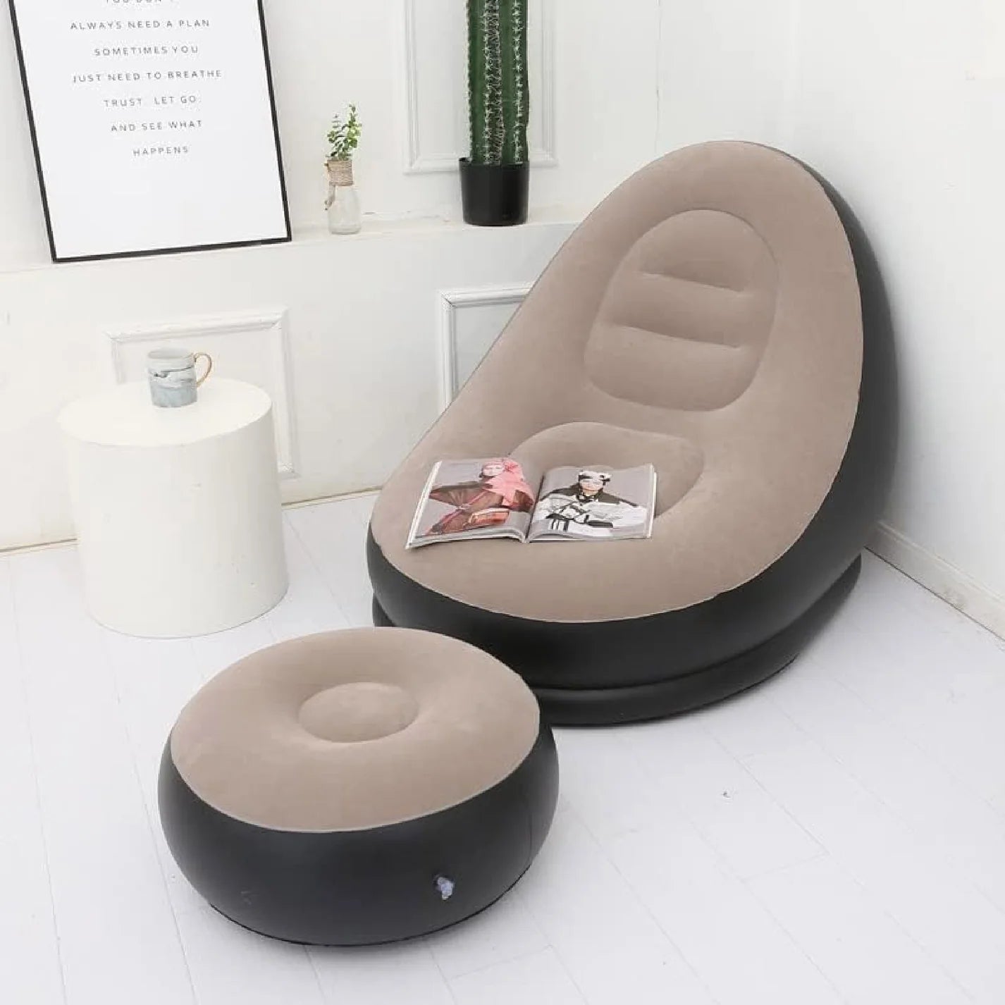 OFERTA 40%OFF SOLO HOY - SILLONES INFLABLES + SOPORTE PARA PIE y BOMBA DE REGALO