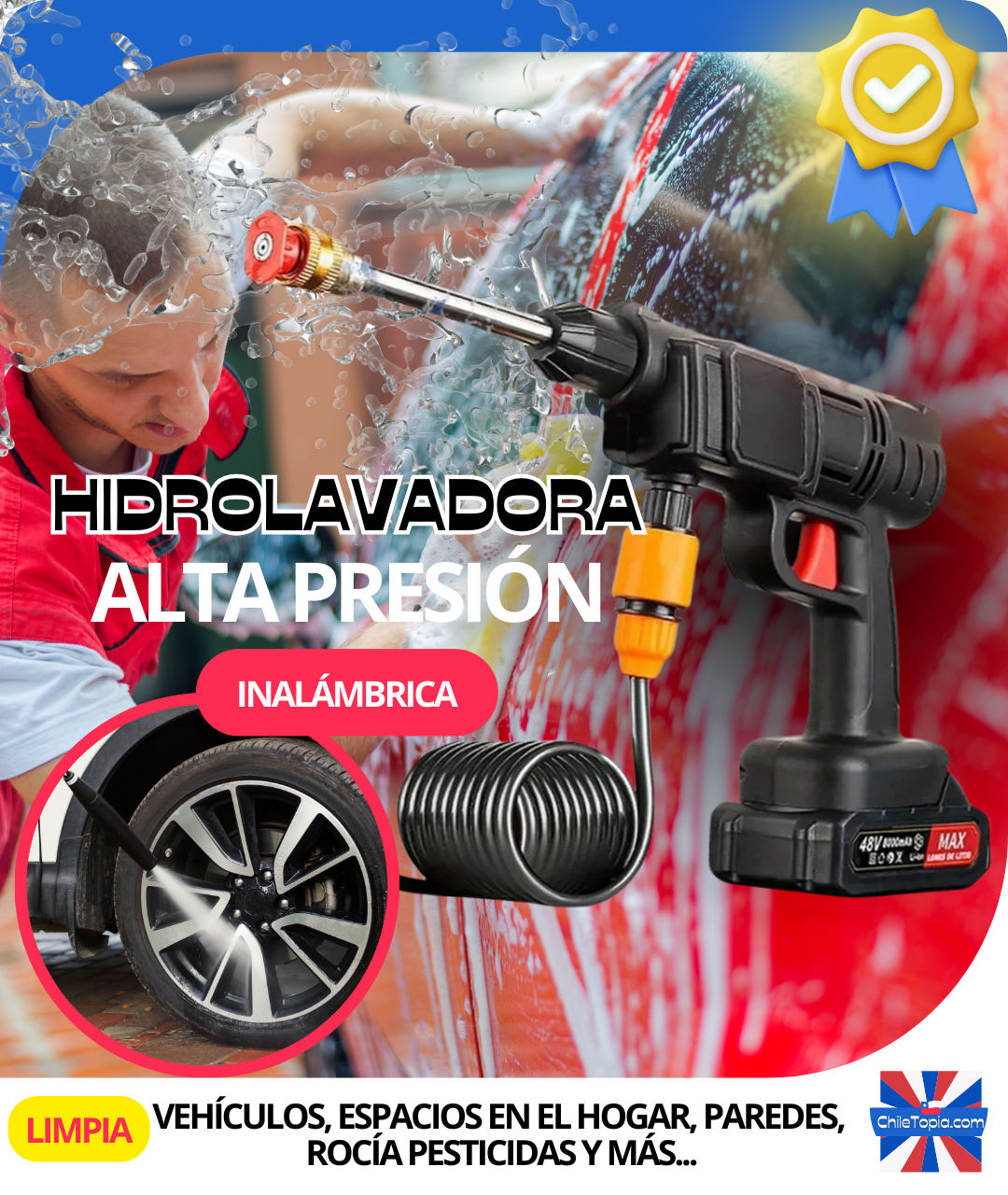 PROMOCION - HIDROLAVADORA WATERJET PRO - 2 BATERIA + 7 ITENS DE REGALLO