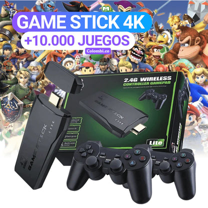 GAME STICK NINTENDO 4K +10.000 JUEGOS - 2 CONTROL DE REGALO