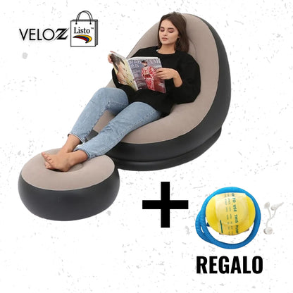 OFERTA 40%OFF SOLO HOY - SILLONES INFLABLES + SOPORTE PARA PIE y BOMBA DE REGALO