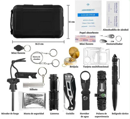 KIT SUPERVIVENCIA 15 EN 1 CAMPING